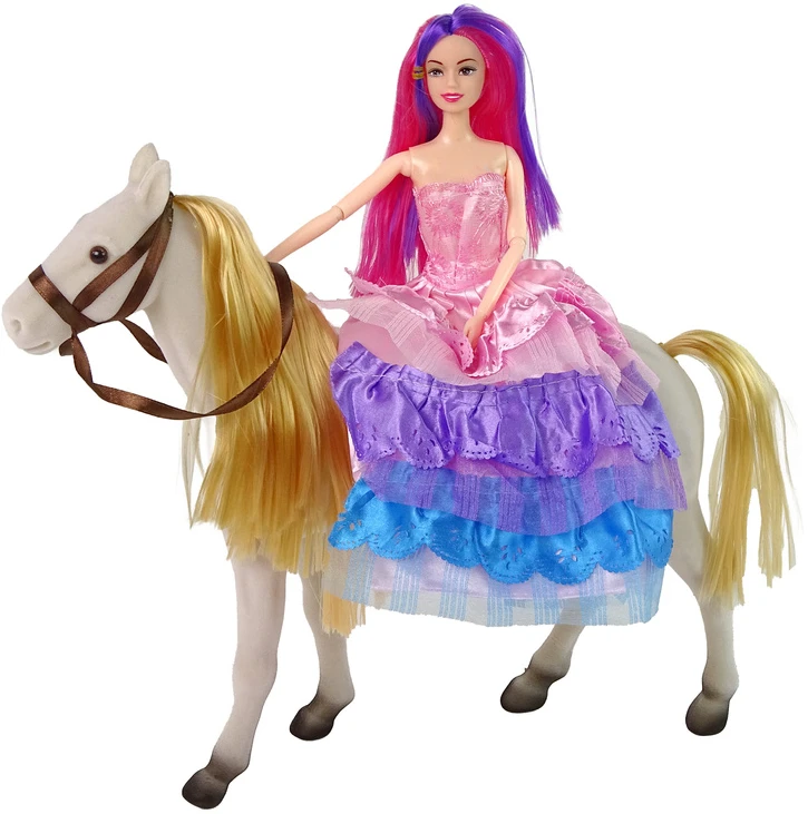 Princesės lėlė su baltu poniu Lean Toys