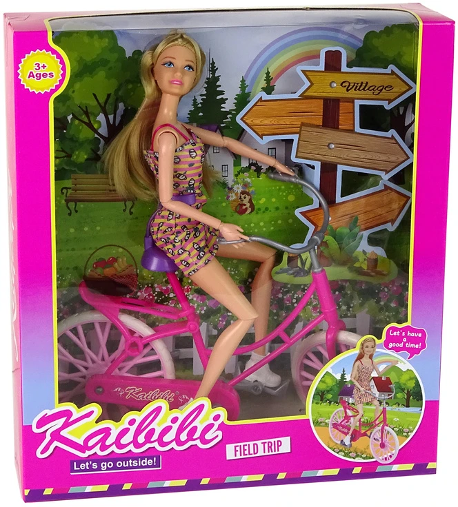 Lean Toys Lėlė su dviračiu