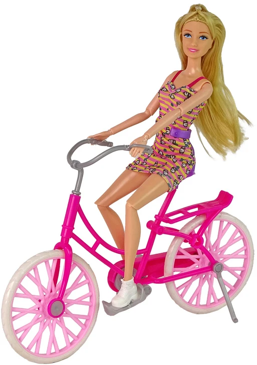 Lean Toys Lėlė su dviračiu