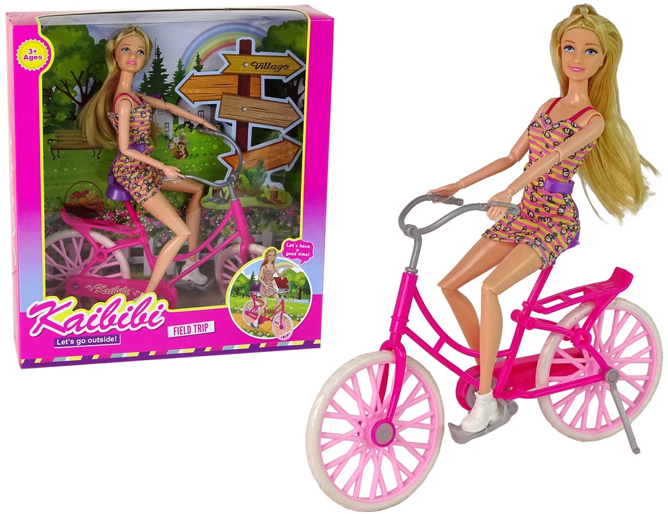 Lean Toys Lėlė su dviračiu