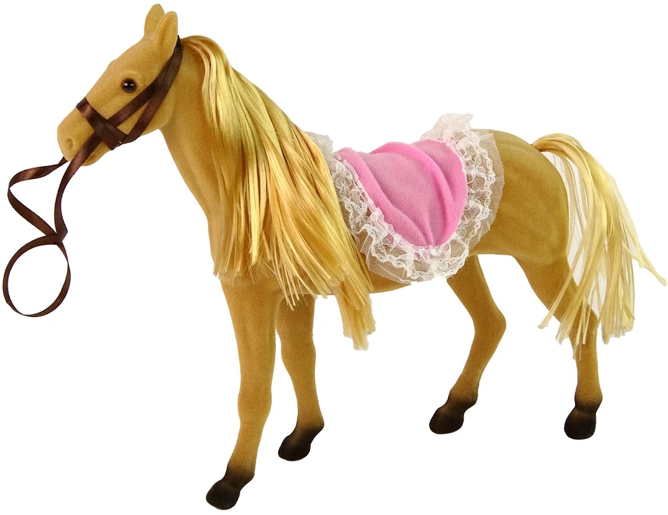Lean Toys Lėlė raitelis su rudu poniu