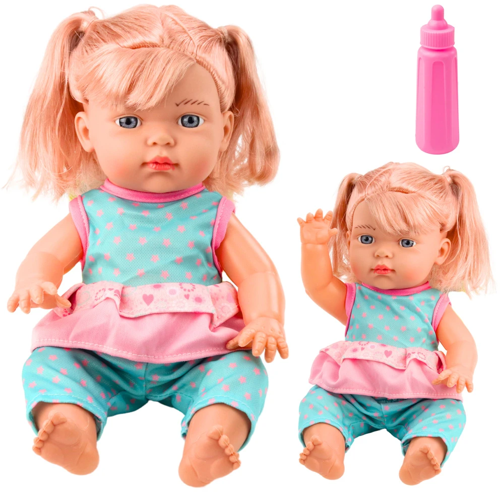 Lean Toys Lėlė kūdikis su buteliuku ir garsais, 30 cm