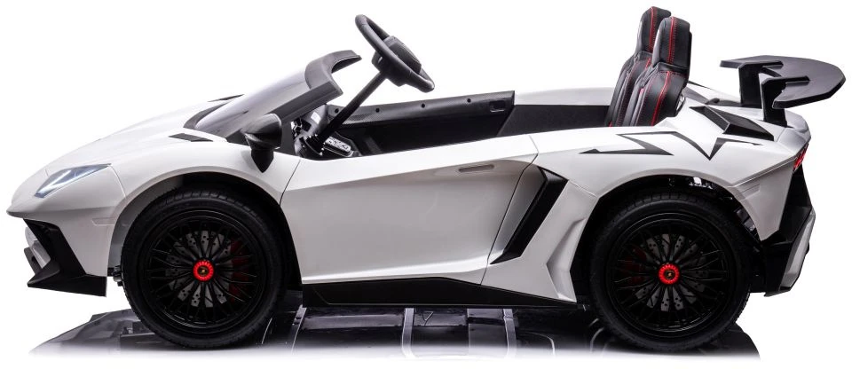 Lean Cars Dvivietis vaikiškas elektromobilis Lamborghini XXL, baltas