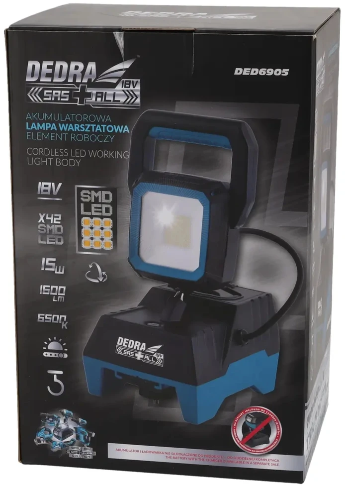 Dedra Lampa Dirbtuvių lempa 18v 15w 1600lm