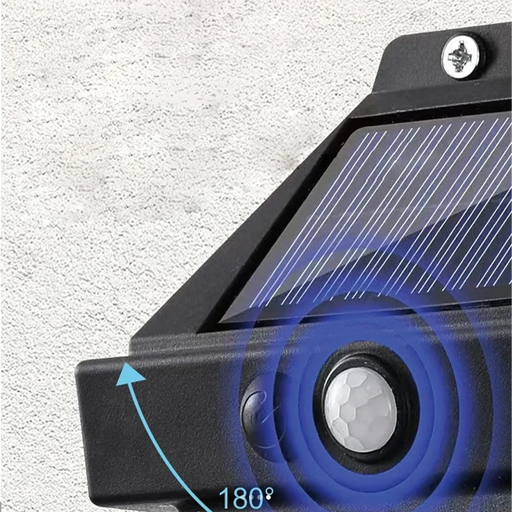 Lampa Dviguba saulės energija varoma LED sieninė sodo lempa su judesio jutikliu