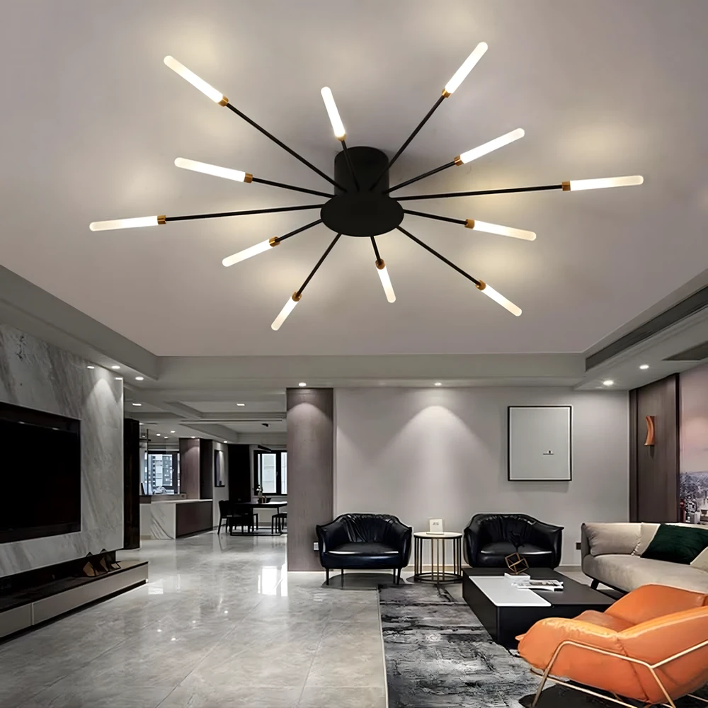Lampa Fejerverkų sietynas LED lubinis šviestuvas, modernus svetainei, valgomajam, 12 W