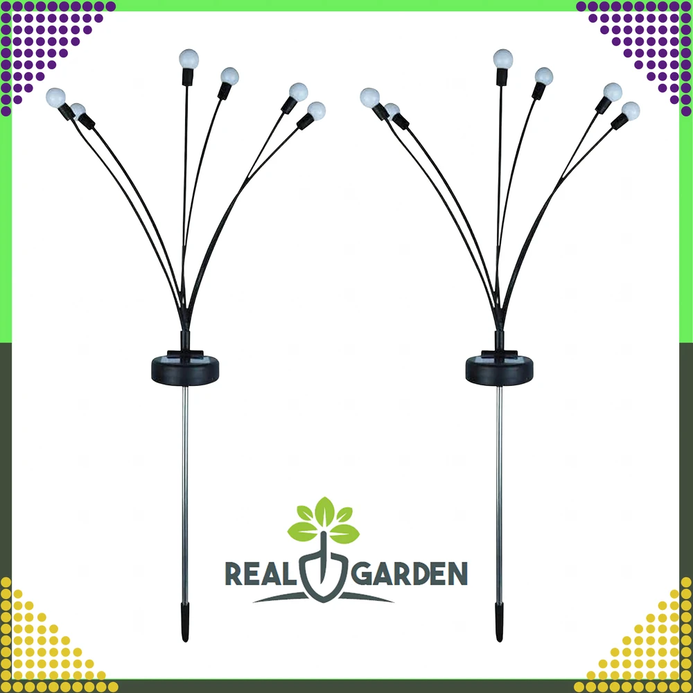 Lampa „Firefly“ saulės lempos, 2 dalys, 6 LED, prieblandos jutiklis, sodui