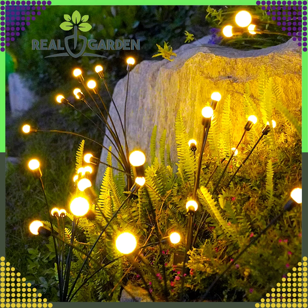 Lampa „Firefly“ saulės lempos, 2 dalys, 6 LED, prieblandos jutiklis, sodui