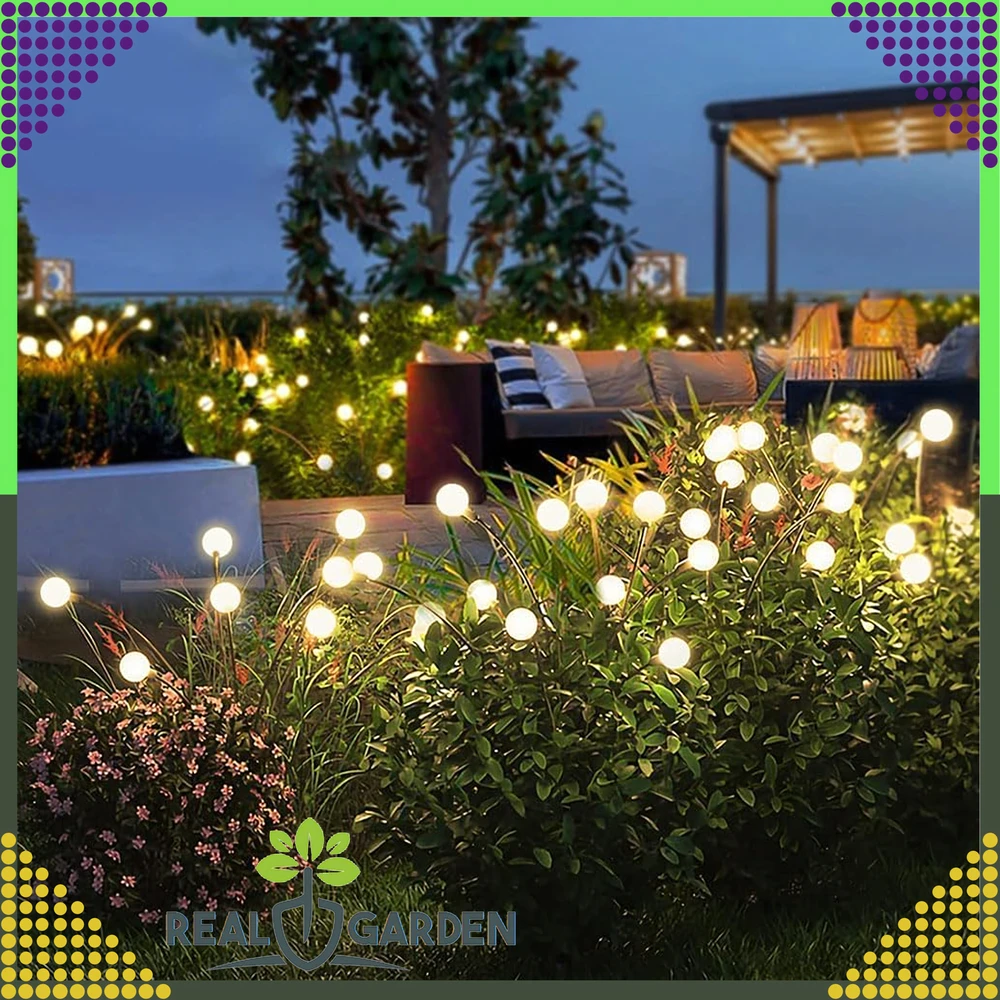 Lampa „Firefly“ saulės lempos, 2 dalys, 6 LED, prieblandos jutiklis, sodui