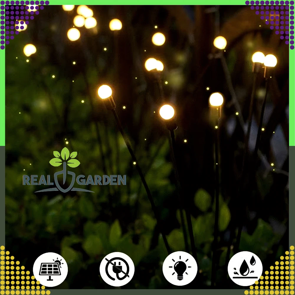 Lampa „Firefly“ saulės lempos, 2 dalys, 6 LED, prieblandos jutiklis, sodui