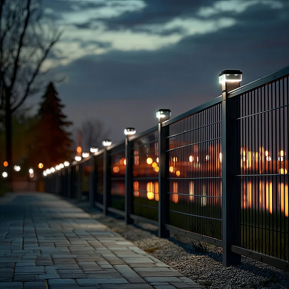 „GreenBlue“ saulės energija varomas LED stulpinis šviestuvas, 80x80 mm, voko formos stogelis, 3200 K, GB127 WW