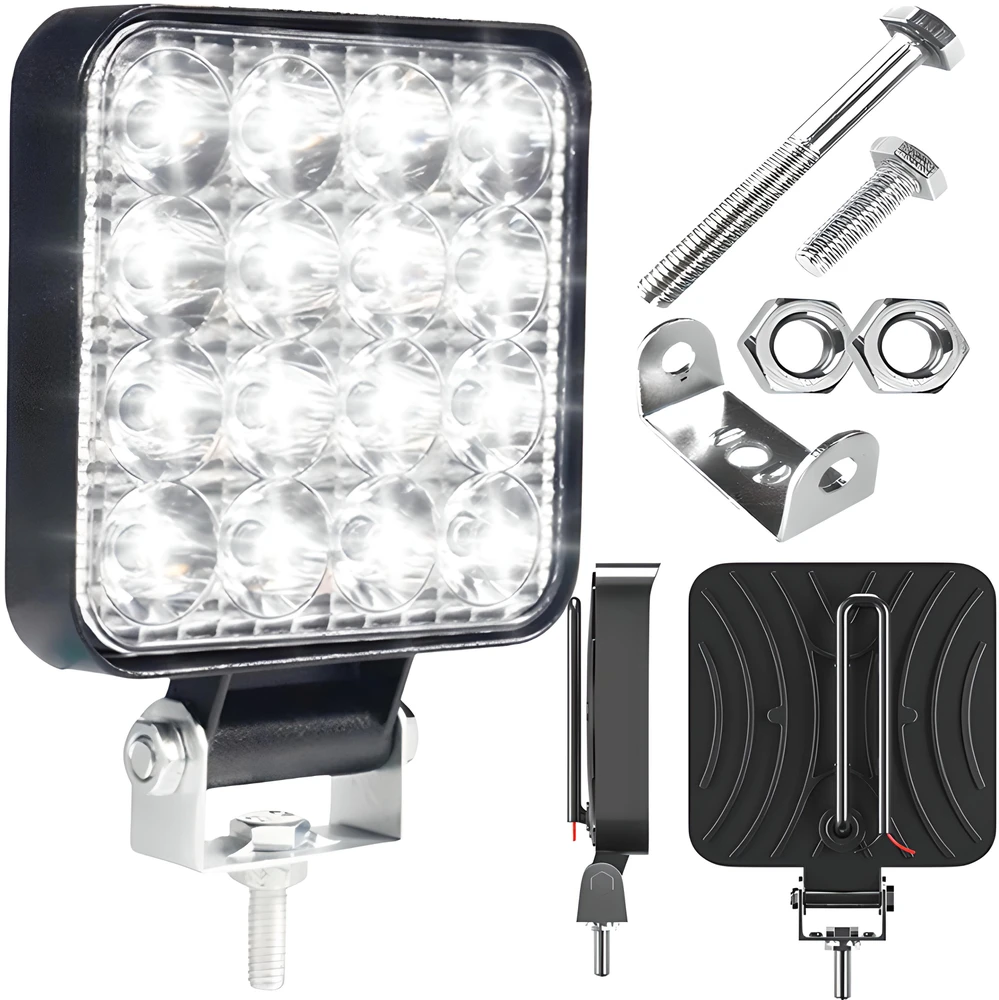 Lampa Halogeninis LED darbo žibintas, 48 ​​W, prožektorius, vandeniui atsparus, 16 diodų