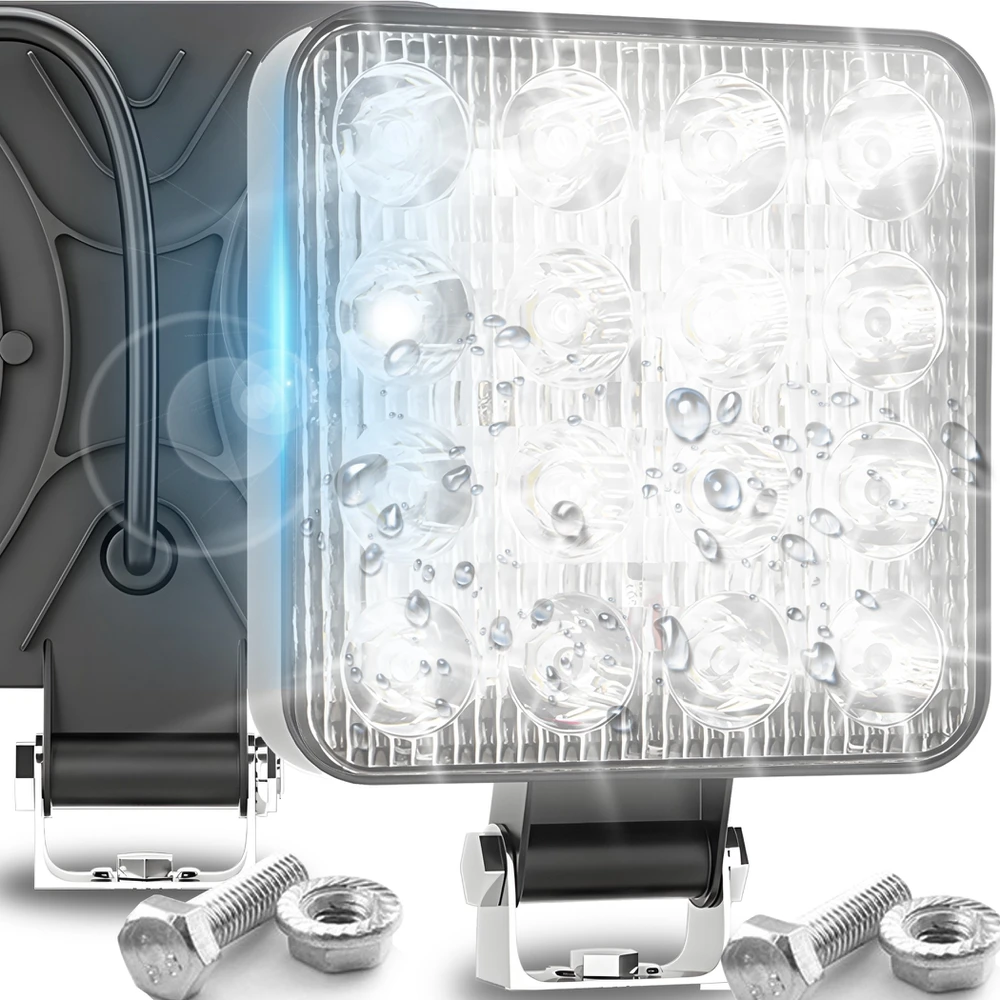 Lampa Halogeninis LED darbo žibintas, 48 ​​W, prožektorius, vandeniui atsparus, 16 diodų