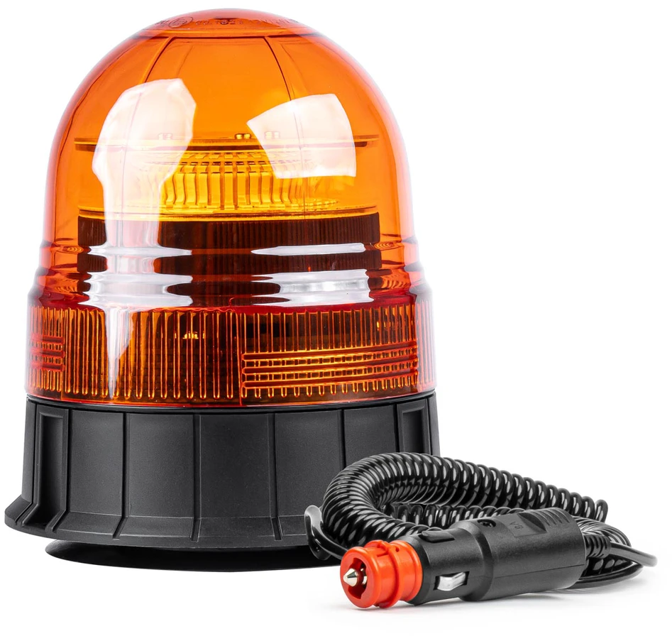LED įspėjamoji lempa W02M magnetinė R65 R10 39LED 12/24V IP56 AMIO-02300
