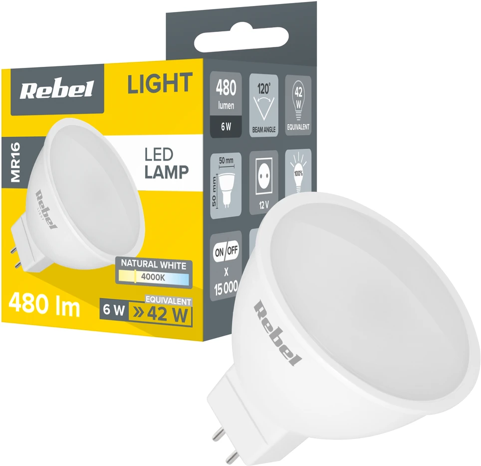 Led lempa Rebel 6W, MR16, 4000K, 12V