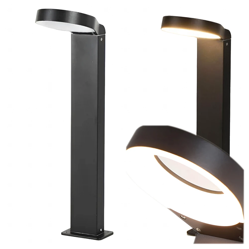 Lampa LED sodo šviestuvas, 18 W, modernus, 60 cm, lauko stulpas, pastatomas, apvalus