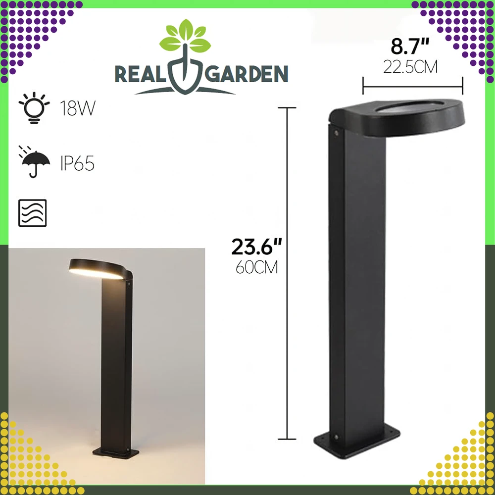 Lampa LED sodo šviestuvas, 18 W, modernus, 60 cm, lauko stulpas, pastatomas, apvalus