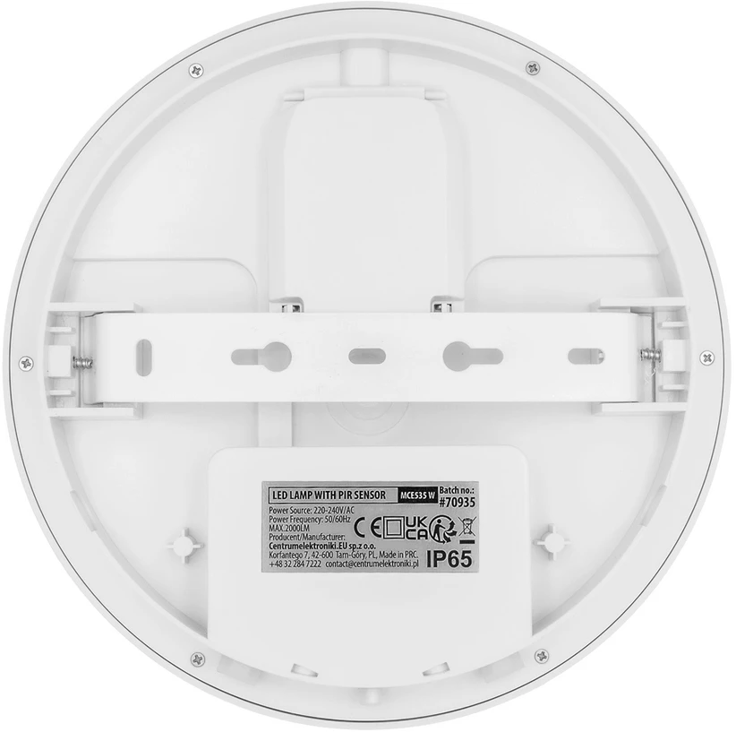 LED lempa su judesio jutikliu Maclean, PIR jutiklis, balta, 10W/15/18W, IP65, galimybė keisti šviesos spalvą 3000/4000/6000K, MCE535 W