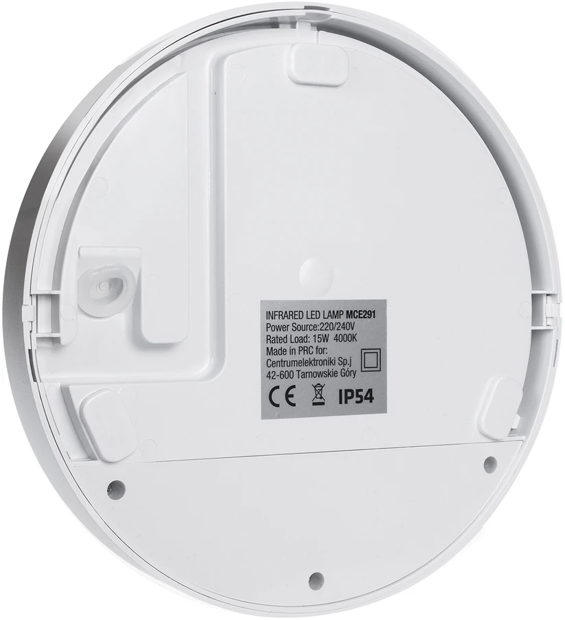 MACLEAN MCE291W LED lempa su infraraudonųjų spindulių judesio jutikliu, 15W IP54, baltos spalvos