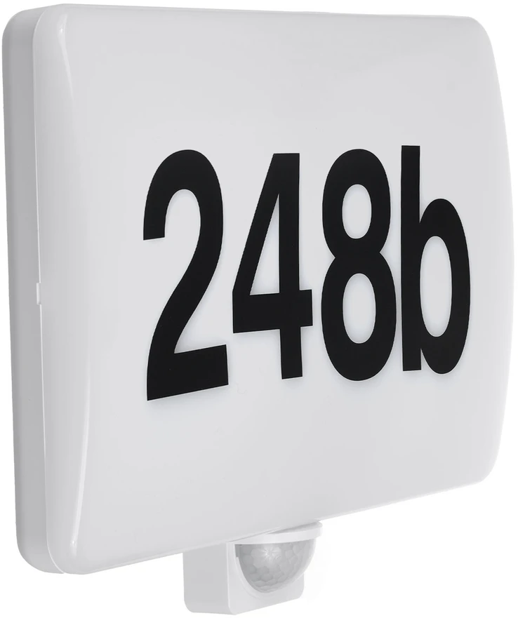 Lampa „Maclean“ LED lempa, namo numerio indikatorius, prieblandos ir judesio jutiklis, reguliuojamo ryškumo, 20 W, IP65, neutrali spalva (4000 K), 1600 lm, MCE466 W