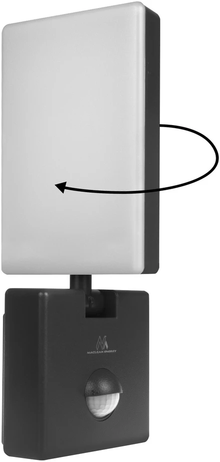 Maclean LED lempa su judesio jutikliu, PIR judesio jutiklis, juoda, 10W, IP65, 800lm, neutrali balta spalva (4000K) MCE516 B