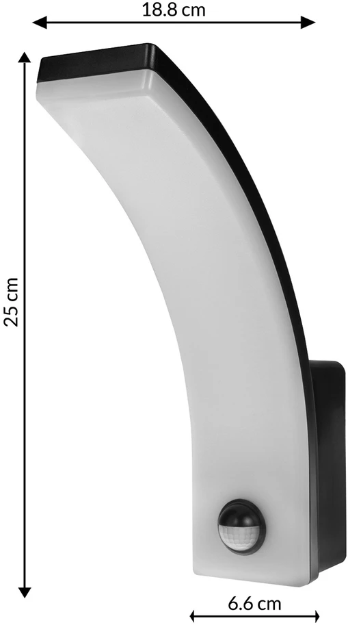 Lampa „Maclean“ LED šviestuvas su judesio jutikliu, PIR judesio jutikliu, juodas, 20 W, IP65, 2000 lm, neutrali balta (4000 K) MCE512 B