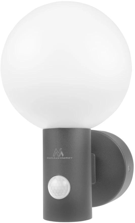 Maclean LED lempa su judesio jutikliu, PIR judesio jutiklis, pilka spalva, 15W, IP65, 1600lm, neutrali balta spalva (4000K) MCE5