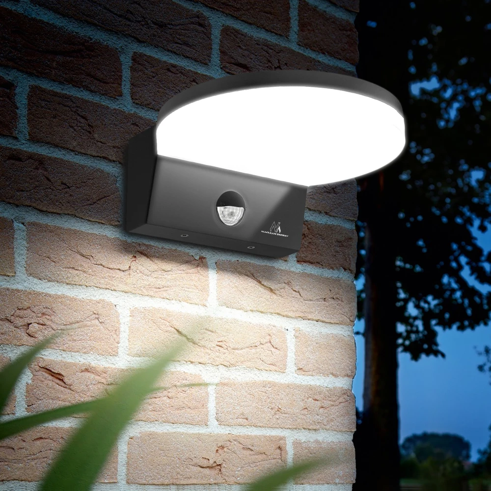 Lubinis šviestuvas Lampa „Maclean“ LED šviestuvas su judesio jutikliu, PIR judesio jutiklis, pilkas, 15 W, IP65, 1560 lm, neutrali balta (4000 K) MCE344 GR