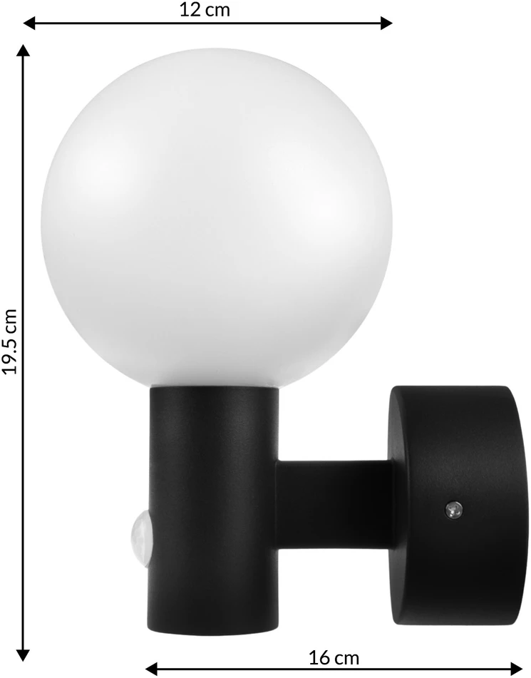 Maclean LED lempa su judesio jutikliu, PIR judesio jutiklis, juoda, 15W, IP65, 1600lm, neutrali balta spalva (4000K) MCE515 B
