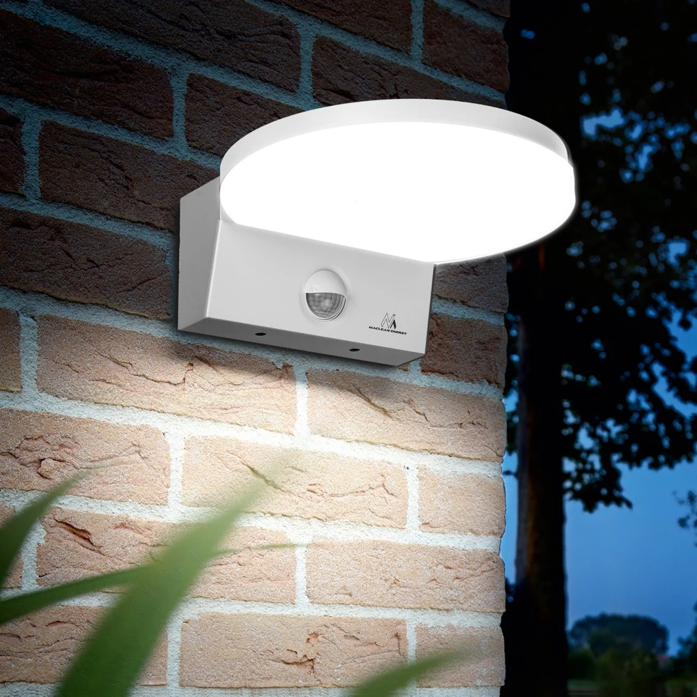 Lampa „Maclean“ LED šviestuvas su judesio jutikliu, PIR judesio jutikliu, baltas, 15 W, IP65, 1560 lm, neutrali balta (4000 K) MCE344 W