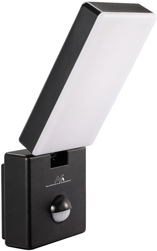 Maclean LED lempa su judesio jutikliu, PIR judesio jutiklis, juoda, 10W, IP65, 800lm, neutrali balta spalva (4000K) MCE516 B