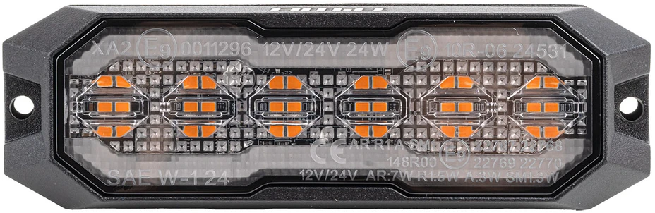LED įspėjamoji lempa su pozicine ir gabaritine šviesa R65 R148 12V/24V 24W AMIO-04859
