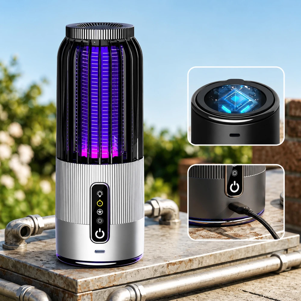 Lampa Pakabinama sodo lempa su laikmačiu nuo uodų, musių, vabzdžių