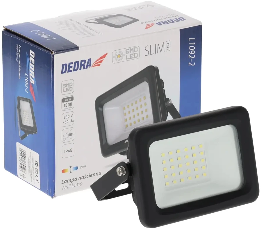Dedra Lampa Plonas sieninis šviestuvas 20 W SMD LED, 2200 lm, IP65