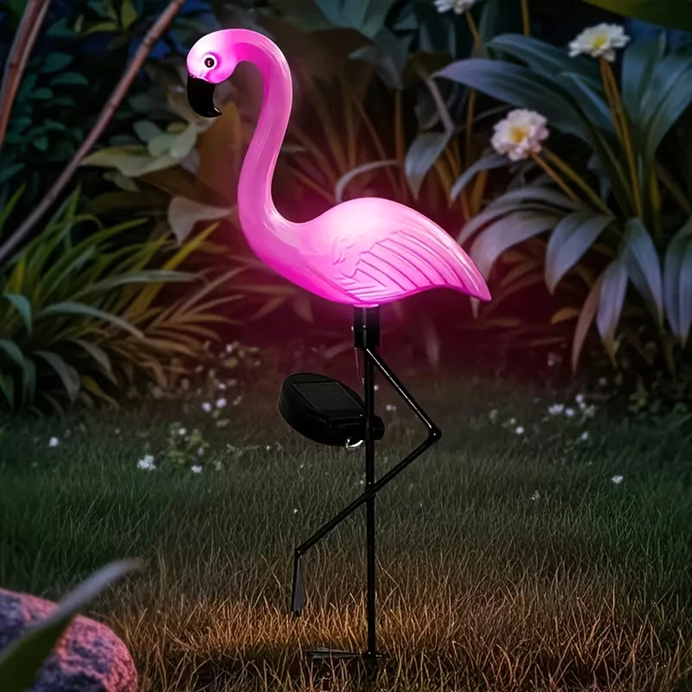 Lampa Saulės energija maitinamas sodo šviestuvas, dekoratyvinis flamingas, LED dekoracija, 53 cm