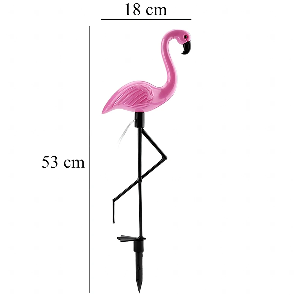 Lampa Saulės energija maitinamas sodo šviestuvas, dekoratyvinis flamingas, LED dekoracija, 53 cm