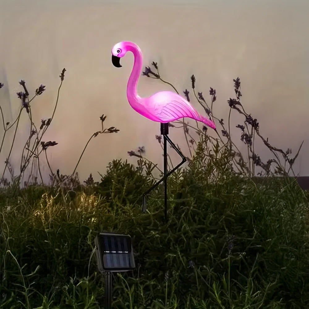 Lampa Saulės energija maitinamas sodo šviestuvas, dekoratyvinis flamingas, LED dekoracija, 53 cm
