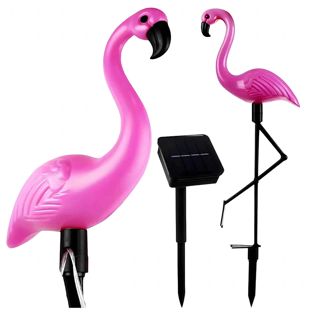 Lampa Saulės energija maitinamas sodo šviestuvas, dekoratyvinis flamingas, LED dekoracija, 53 cm