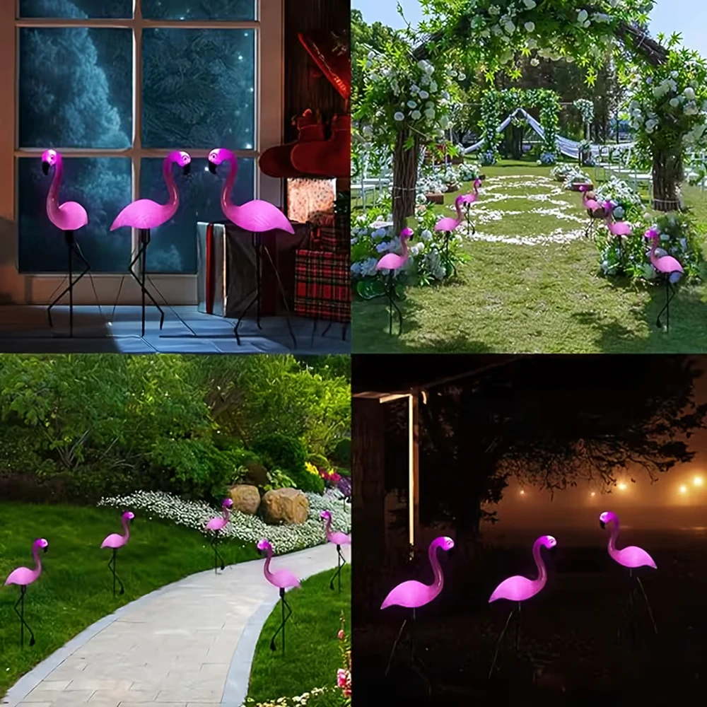 Lampa Saulės energija maitinamas sodo šviestuvas, dekoratyvinis flamingas, LED dekoracija, 53 cm