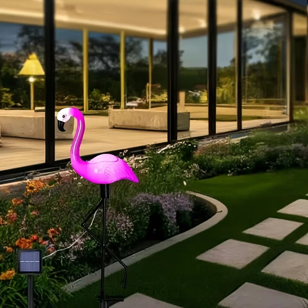 Lampa Saulės energija maitinamas sodo šviestuvas, dekoratyvinis flamingas, LED dekoracija, 53 cm