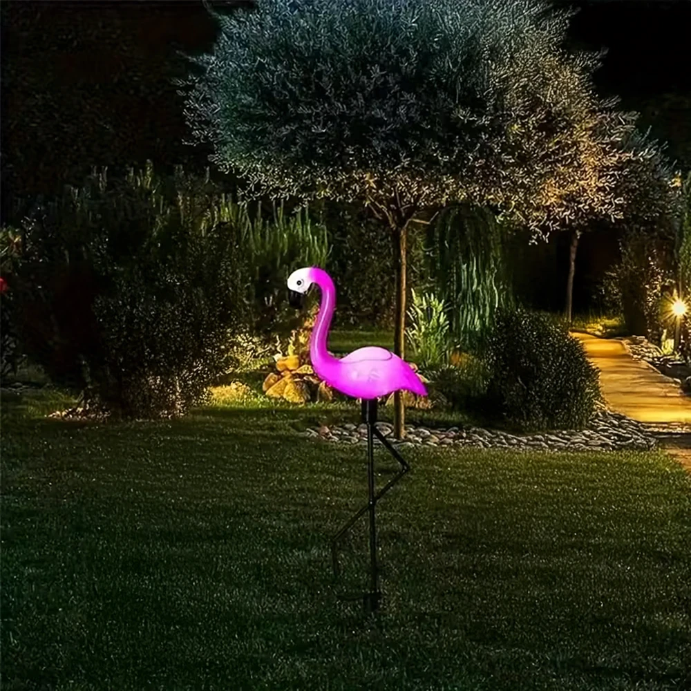 Lampa Saulės energija maitinamas sodo šviestuvas, dekoratyvinis flamingas, LED dekoracija, 53 cm