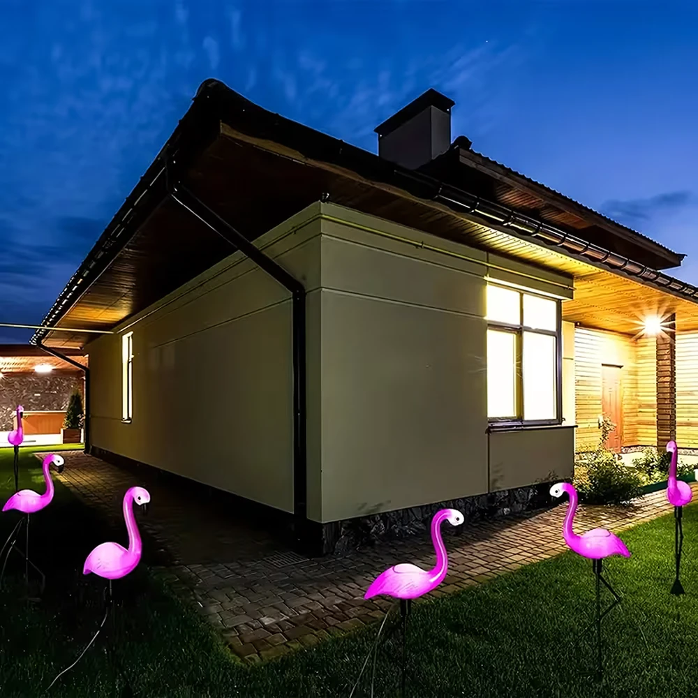 Lampa Saulės energija maitinamas sodo šviestuvas, dekoratyvinis flamingas, LED dekoracija, 53 cm