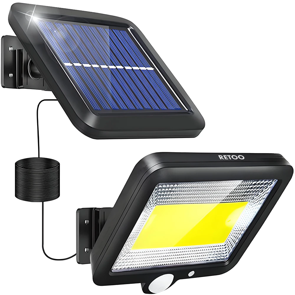 Retoo Lampa Saulės lempa su judesio jutikliu 100 LED - E077 mėlyna dėžutė