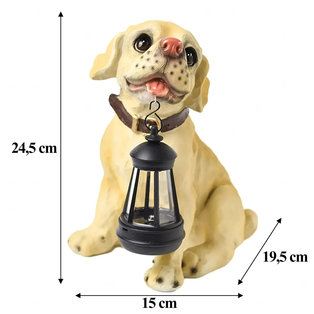Lampa Saulės sodo lempa, dekoratyvinis šuns ornamentas, LED žibintas