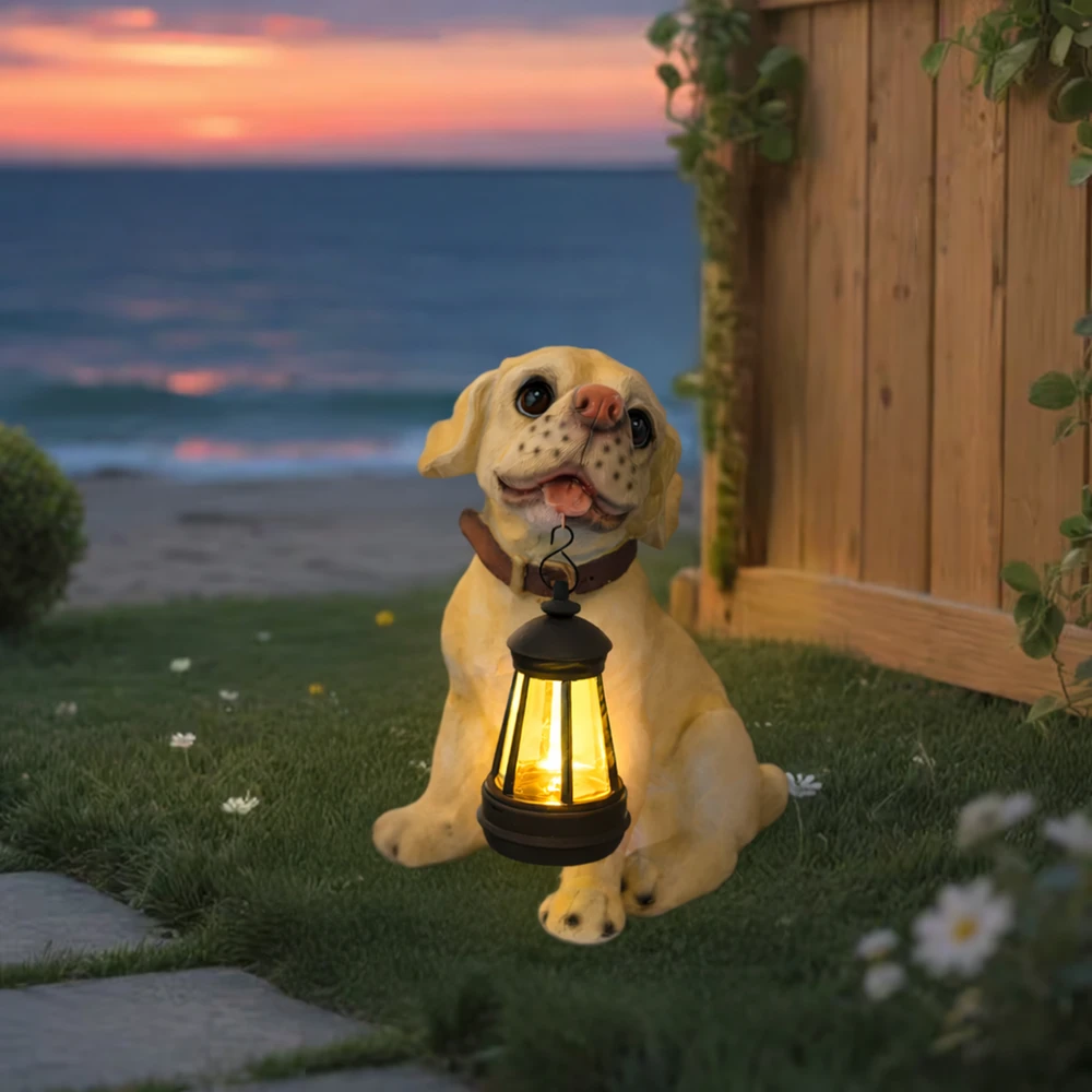 Lampa Saulės sodo lempa, dekoratyvinis šuns ornamentas, LED žibintas