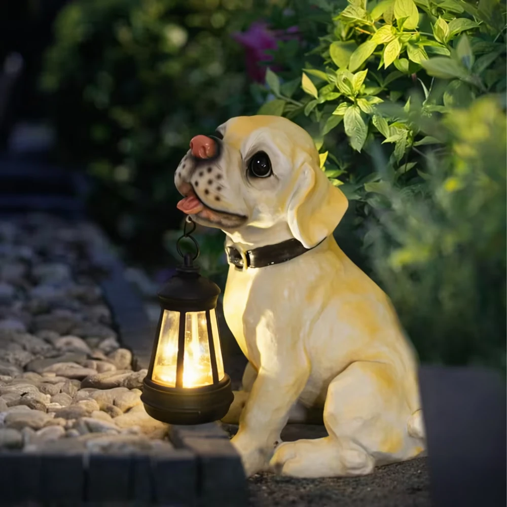 Lampa Saulės sodo lempa, dekoratyvinis šuns ornamentas, LED žibintas
