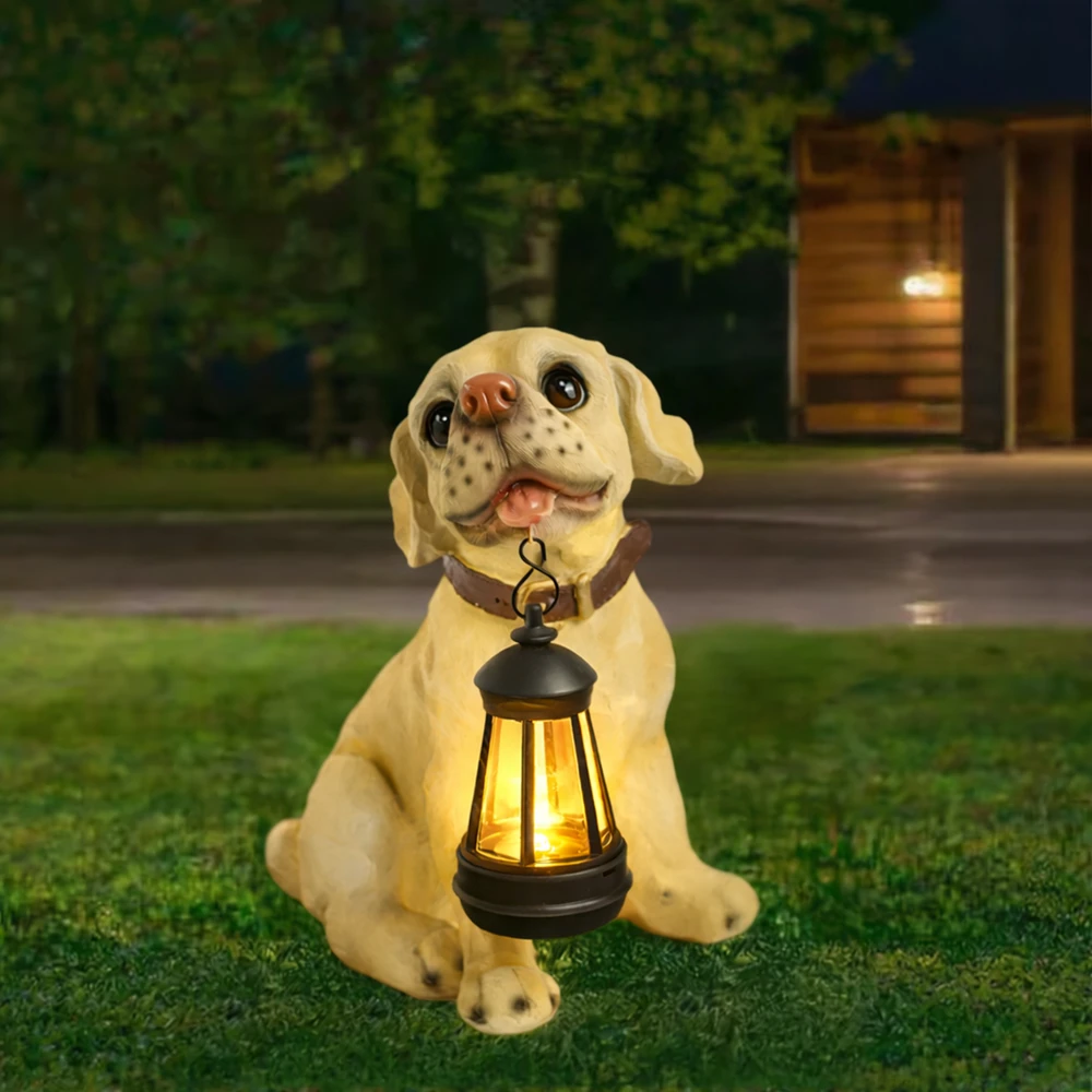 Lampa Saulės sodo lempa, dekoratyvinis šuns ornamentas, LED žibintas