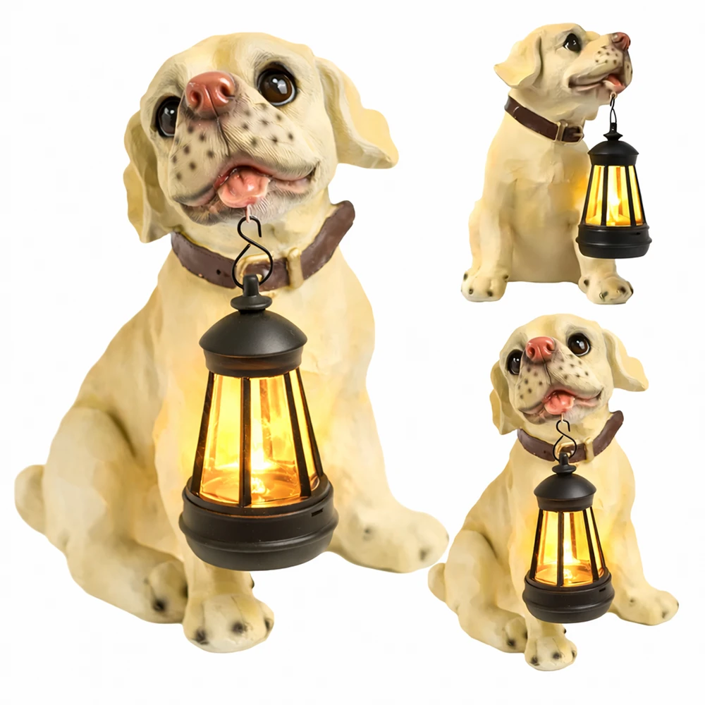 Lampa Saulės sodo lempa, dekoratyvinis šuns ornamentas, LED žibintas