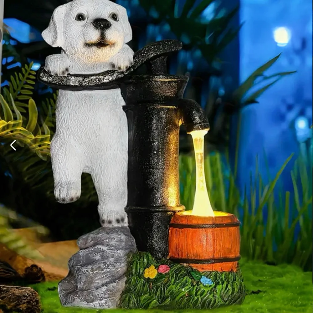 Lampa Saulės sodo lempos dekoratyvinis ornamentas šuniui šuniukui LED dekoracija
