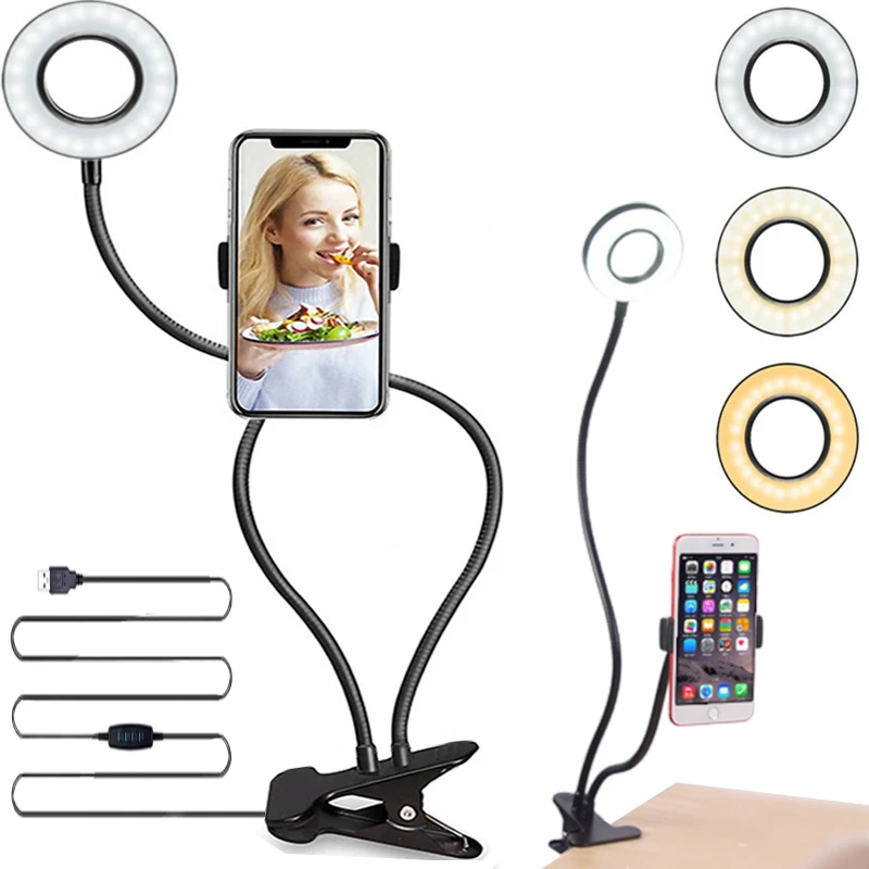 Lampa Selfie lempos LED žiedinis telefono apšvietimas -e535